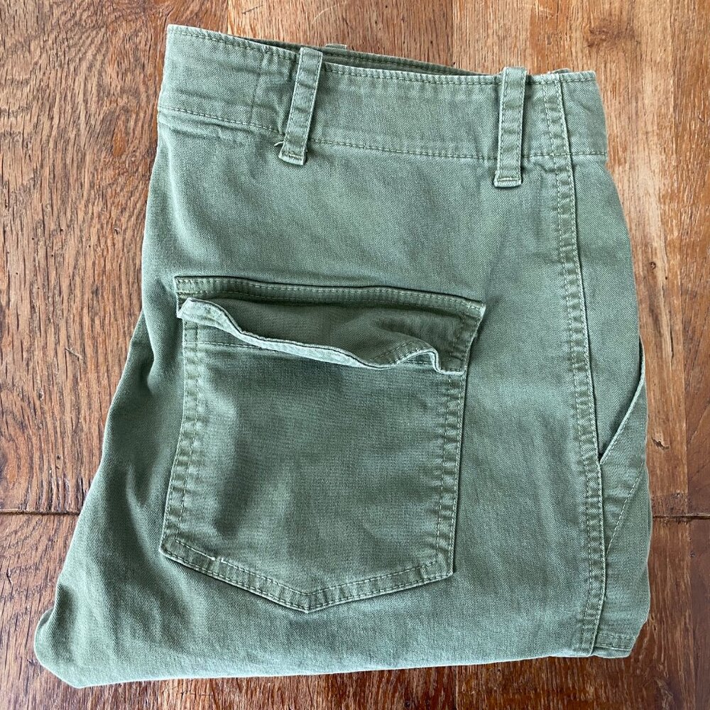 Nili Lotan Cropped French Military Pants in Camo Green